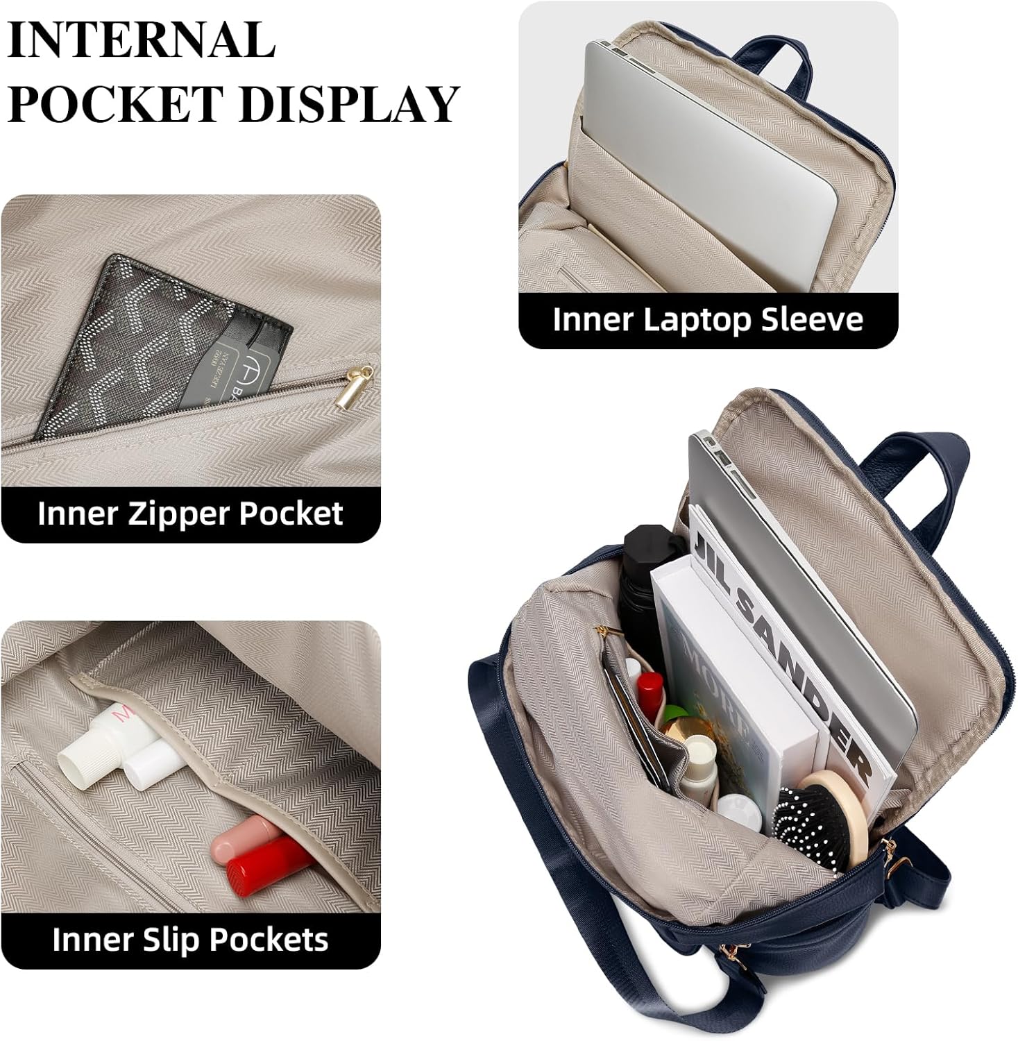 Anti-Theft Leather Backpack (Black)