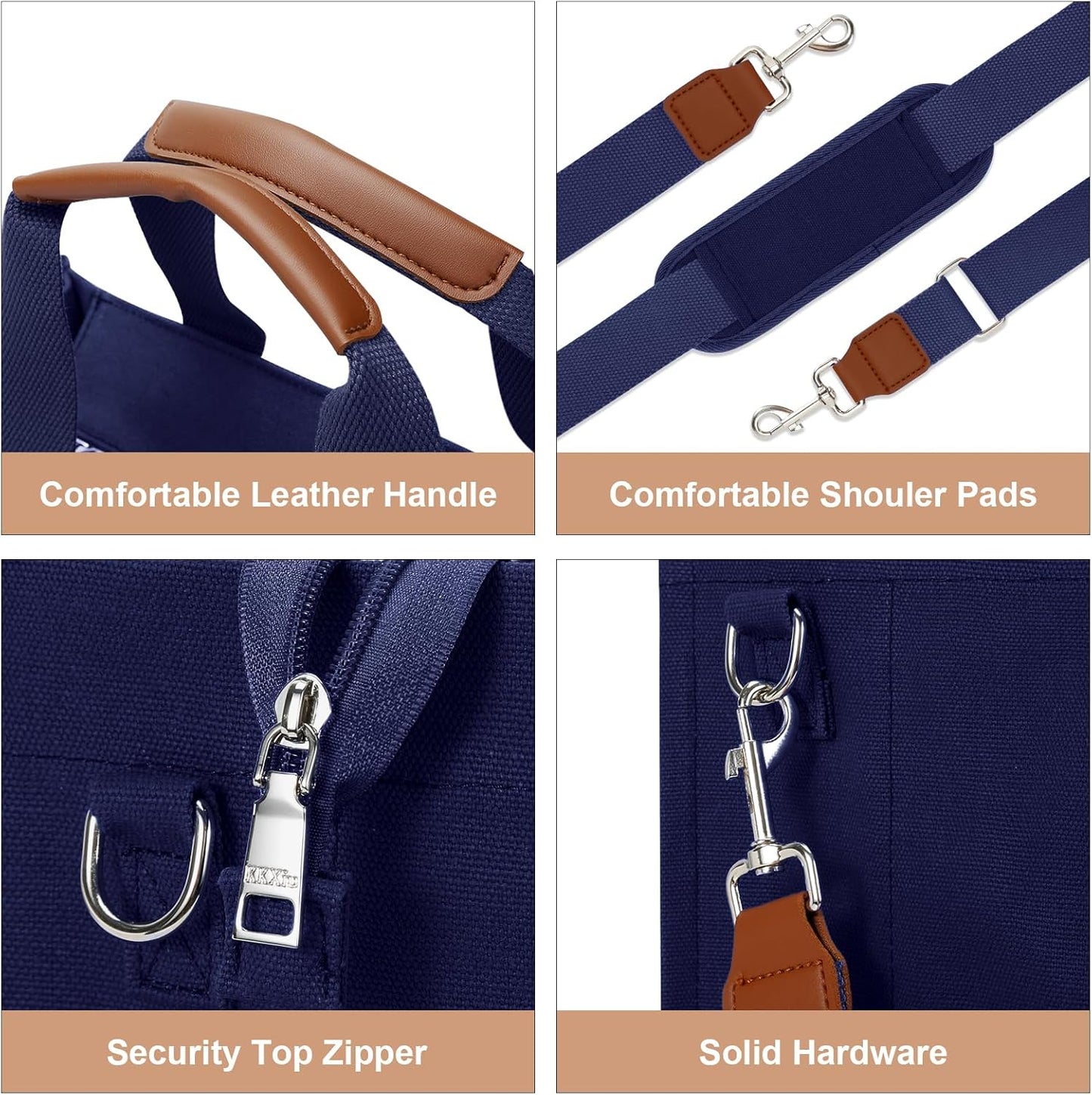 Large Canvas Tote Crossbody Bag