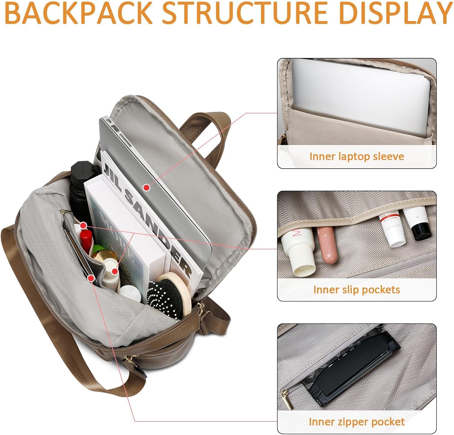 Anti-Theft Leather Backpack (Black)