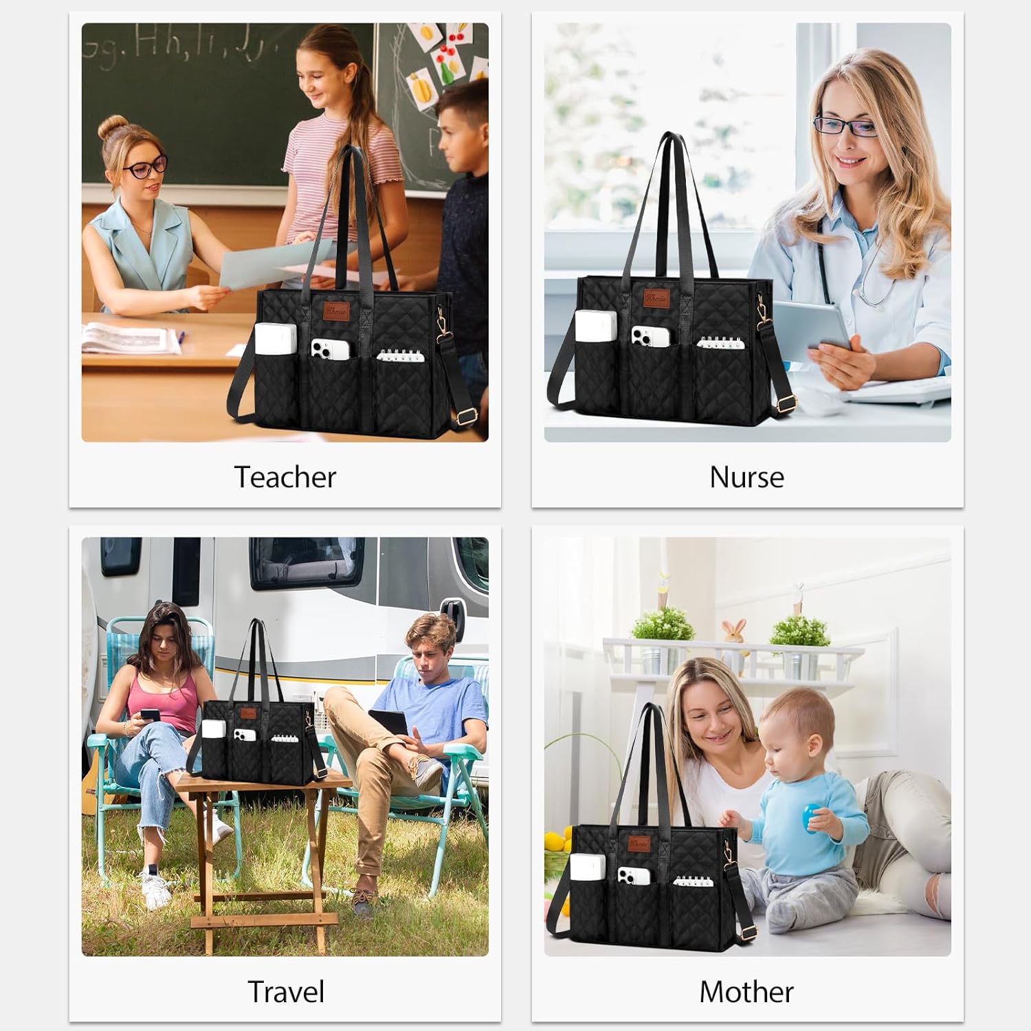 Large Water-Resistant Tote Bag