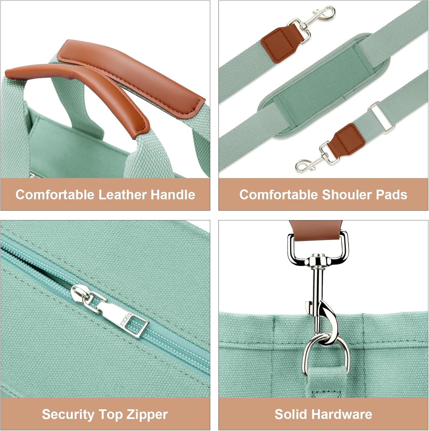 Canvas Crossbody Tote with Pockets