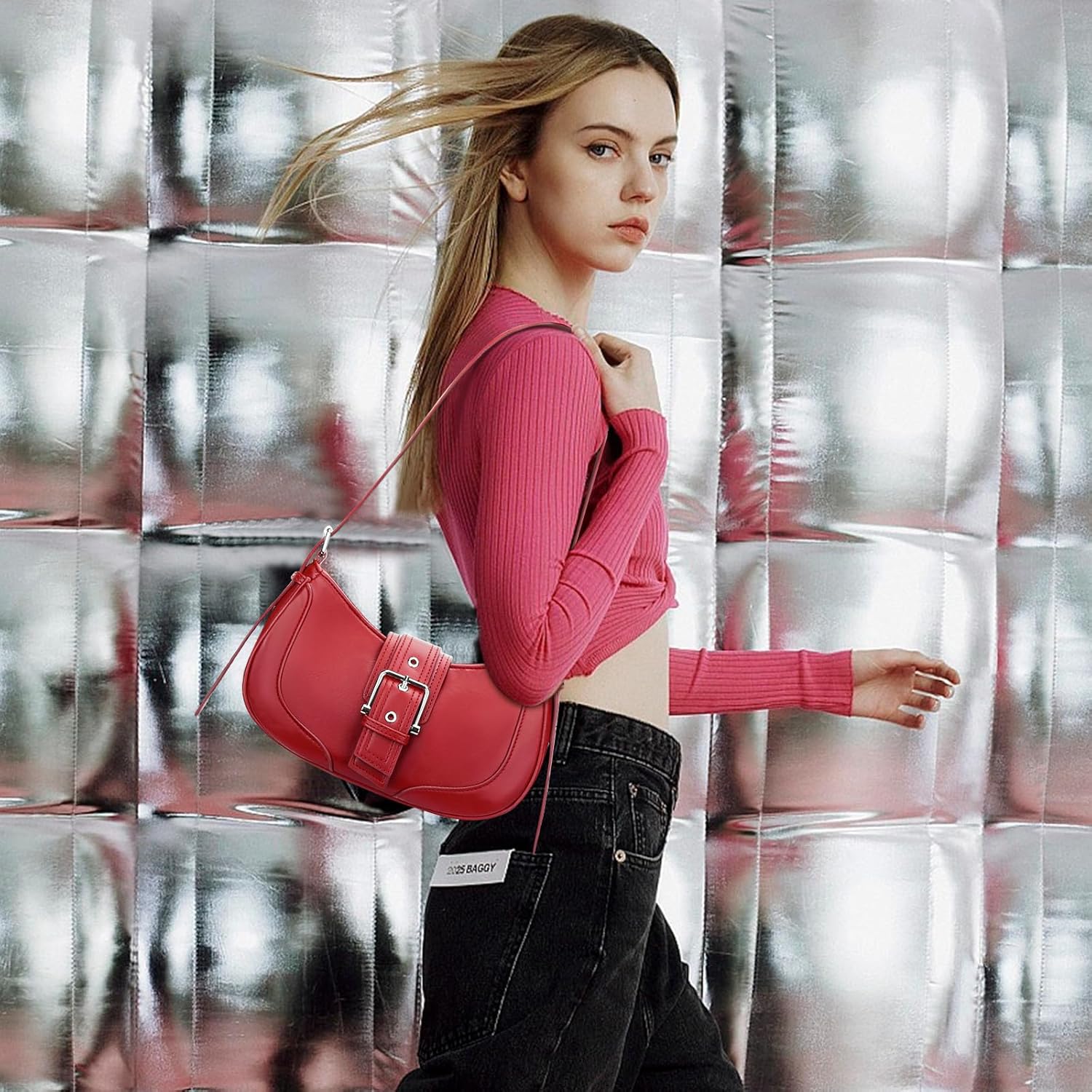 Retro Crescent Hobo Shoulder Bag