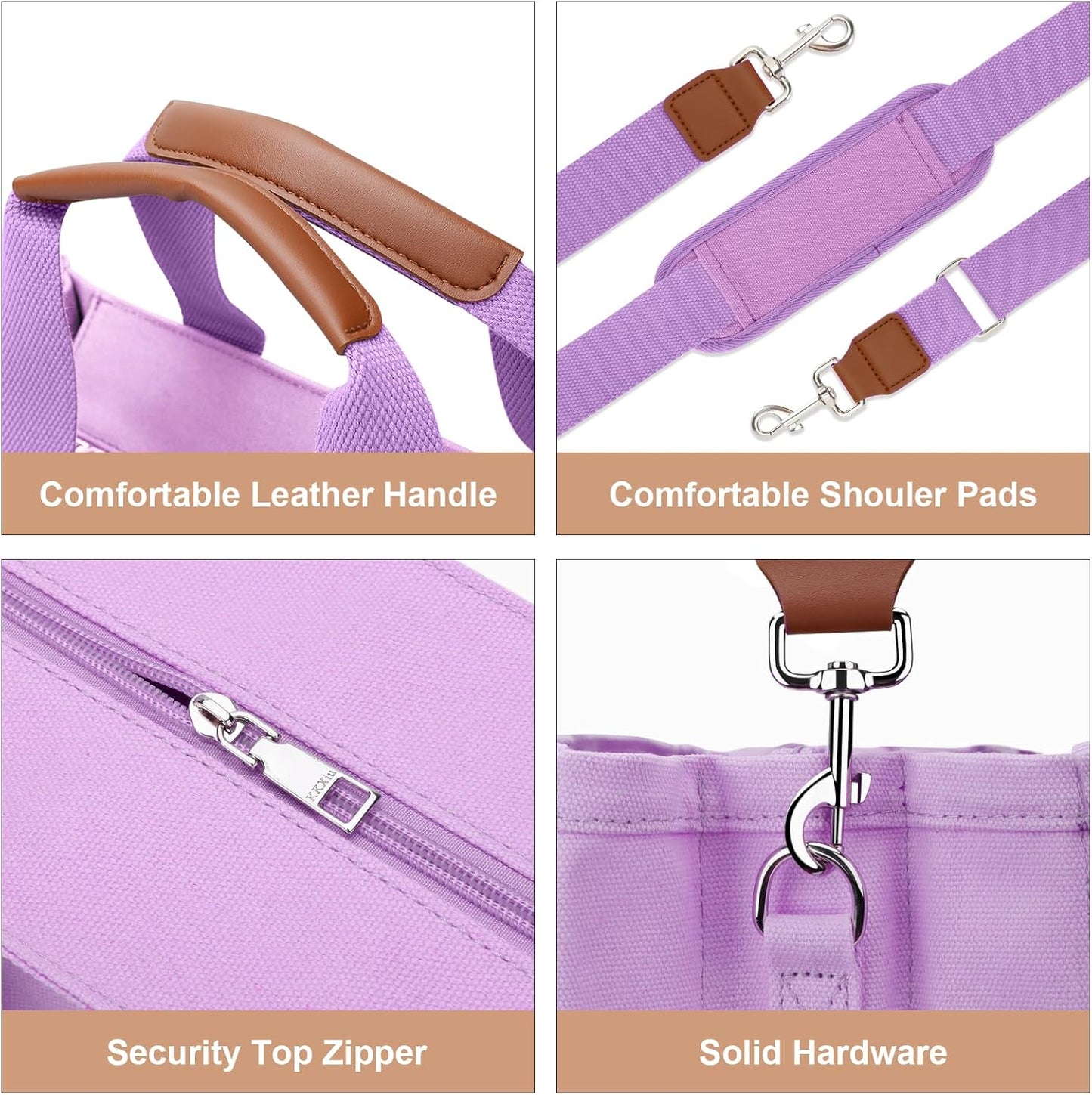 Canvas Crossbody Tote with Pockets