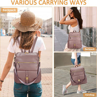 Anti-Theft Leather Backpack (Black)