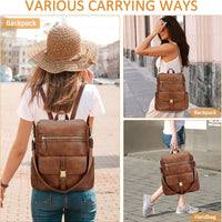 Anti-Theft Leather Backpack (Black)