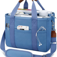 Canvas Crossbody Tote with Pockets