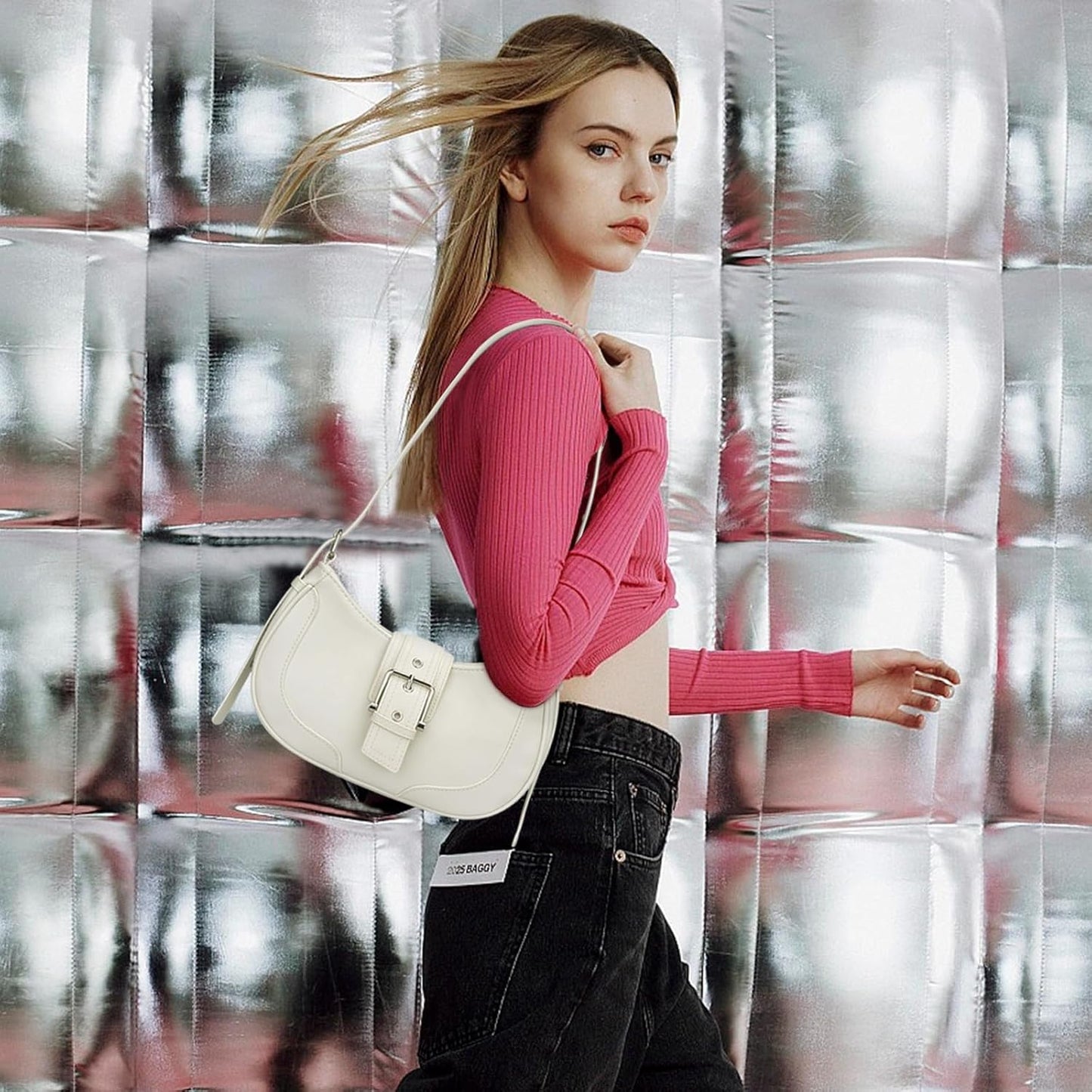 Retro Crescent Hobo Shoulder Bag