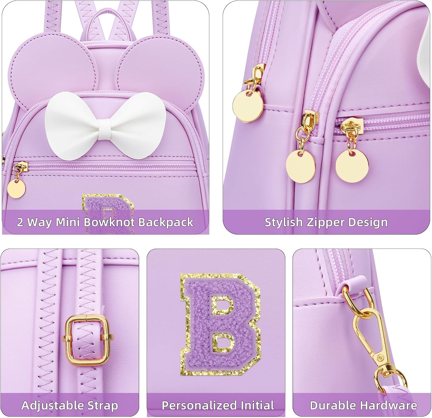Girls Initial Mini Backpack
