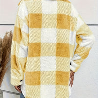 Plush Plaid Winter Coat - High Stretch
