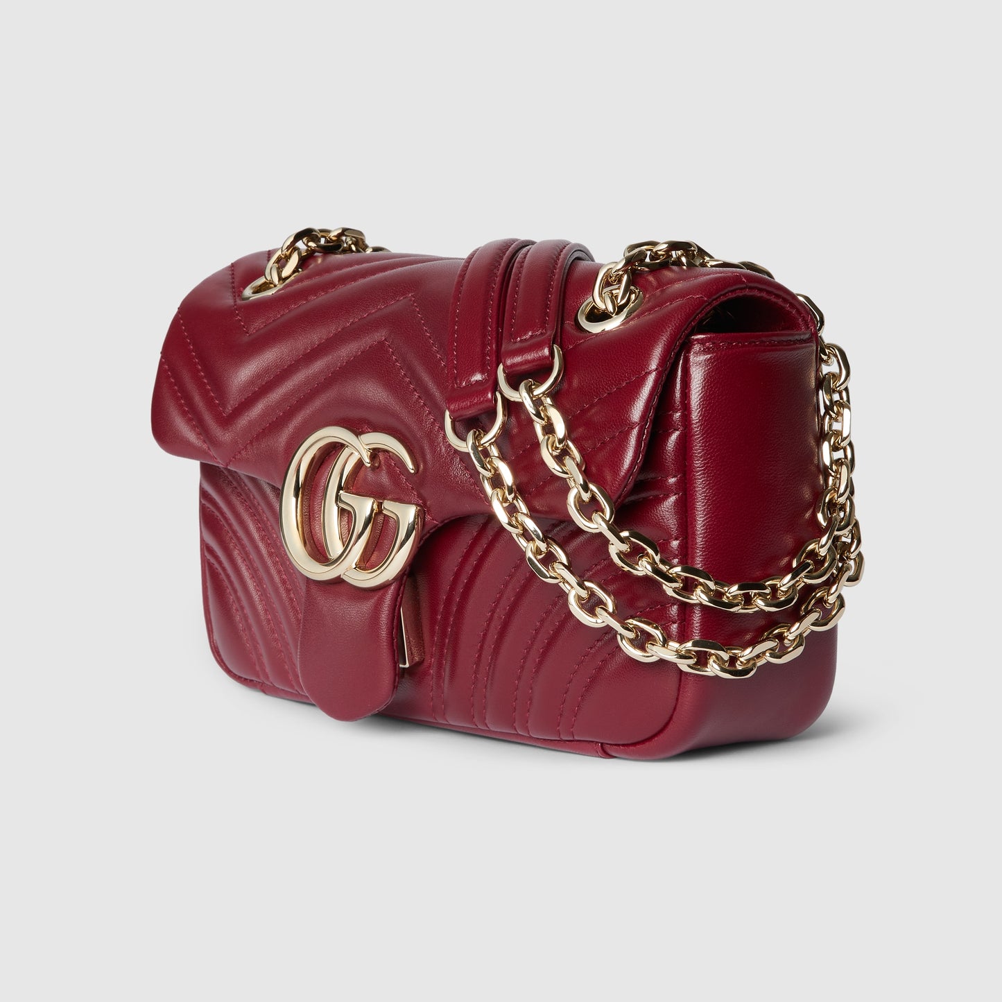 GG Marmont Small Shoulder Rosso Ancora Red Leather