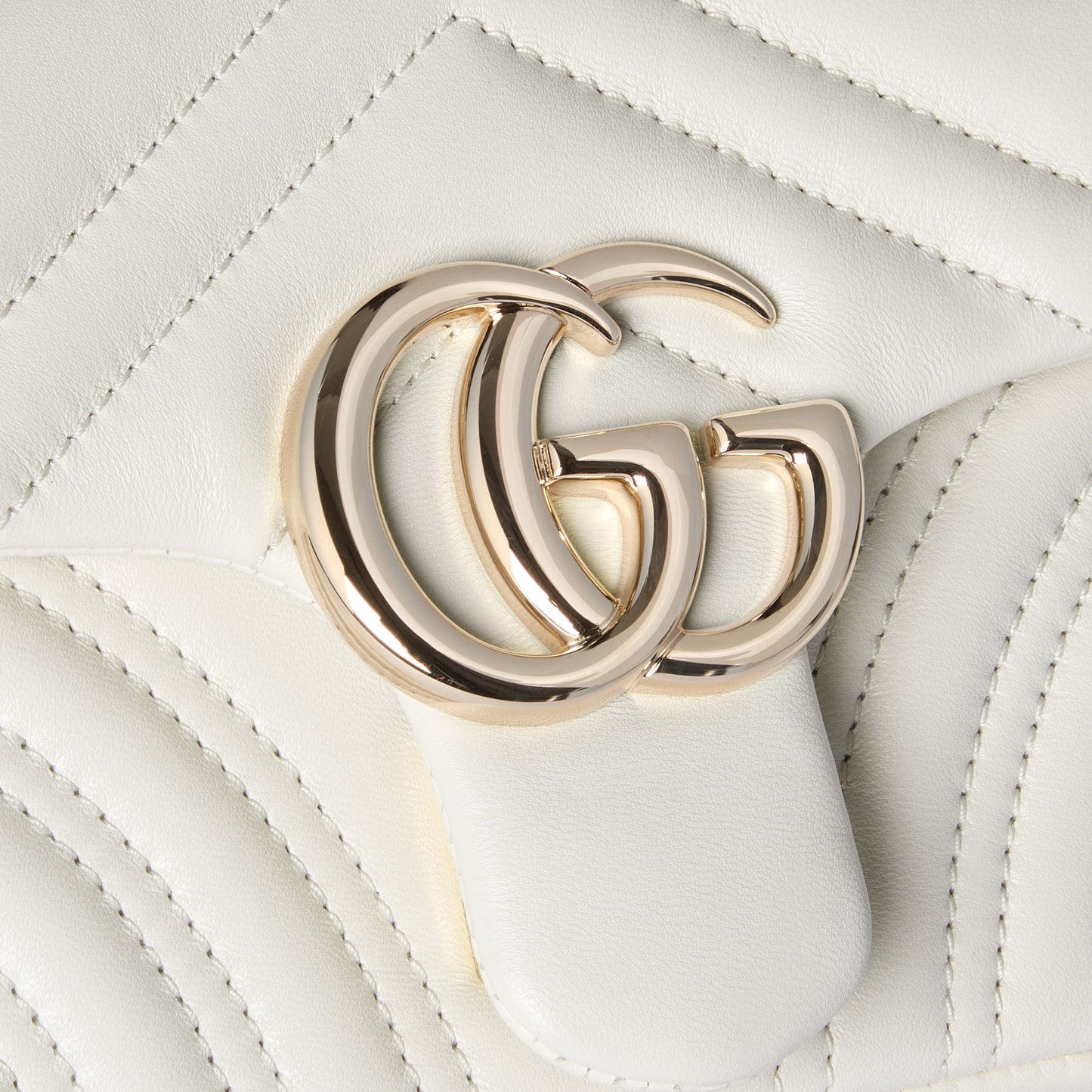 GG Marmont Small Shoulder White Leather