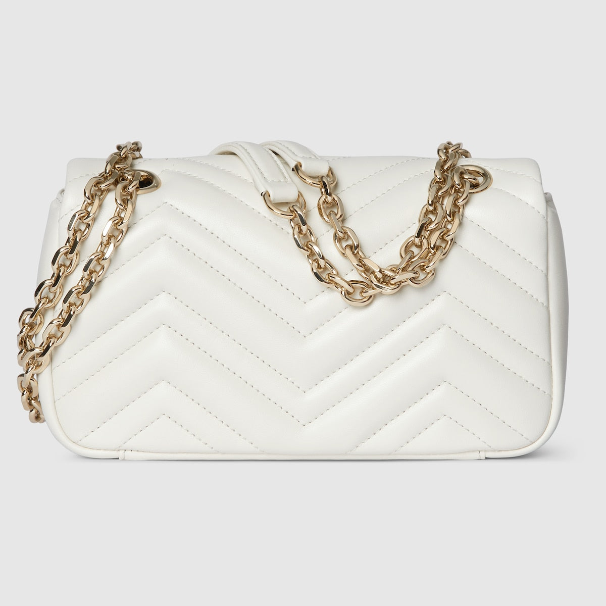 GG Marmont Small Shoulder White Leather