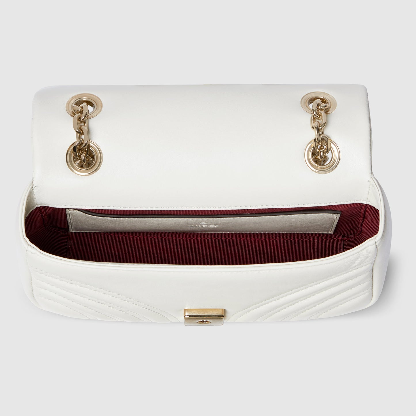 GG Marmont Small Shoulder White Leather
