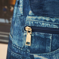 Mini Denim Backpack | Rhinestone Sunflower Embellished