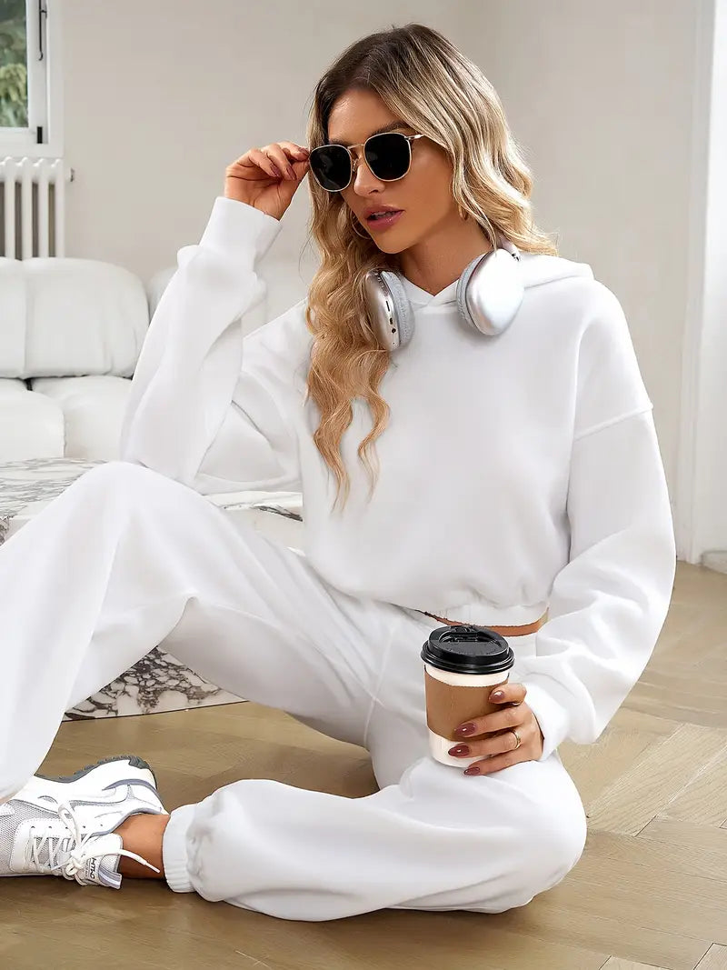Women's Autumn/Winter New Solid Color Hoodie Set