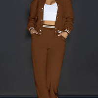 Women's Solid Color Polyester Suit