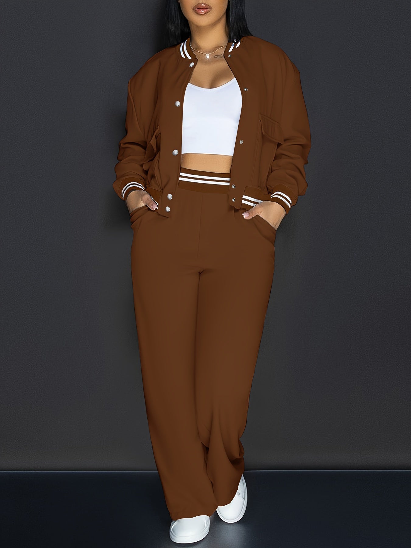 Women's Solid Color Polyester Suit