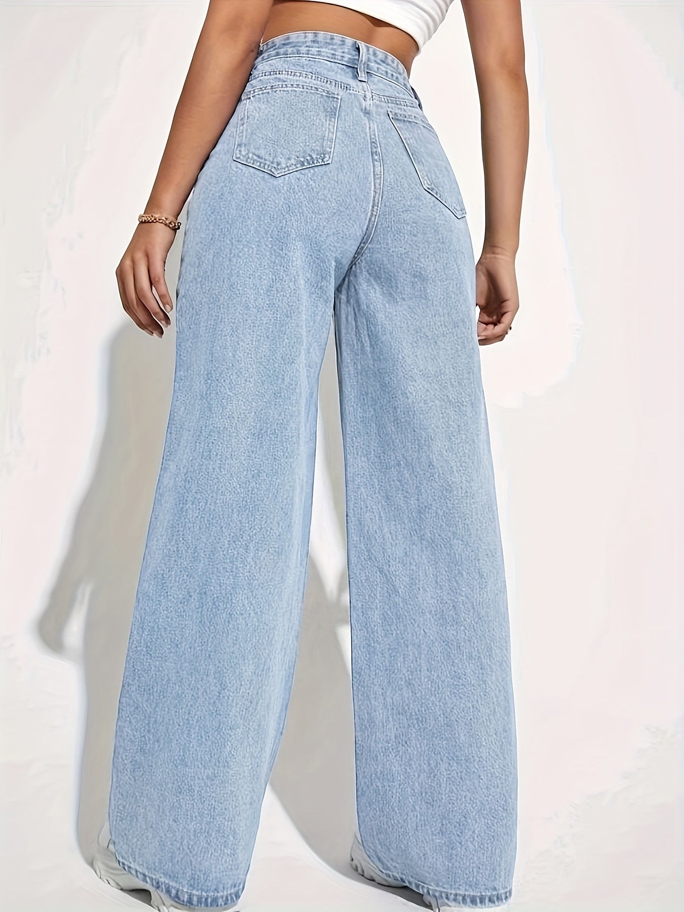CPUY Mid-Waist Straight Leg Jeans - Cotton Blend Slight Stretch Denim