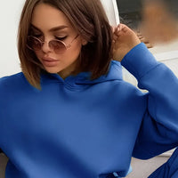 Women's Autumn/Winter New Solid Color Hoodie Set