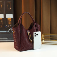 Gradient Snake Print Bucket Bag