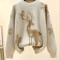 Apricot Snowflake &amp; Elk Sweater Set