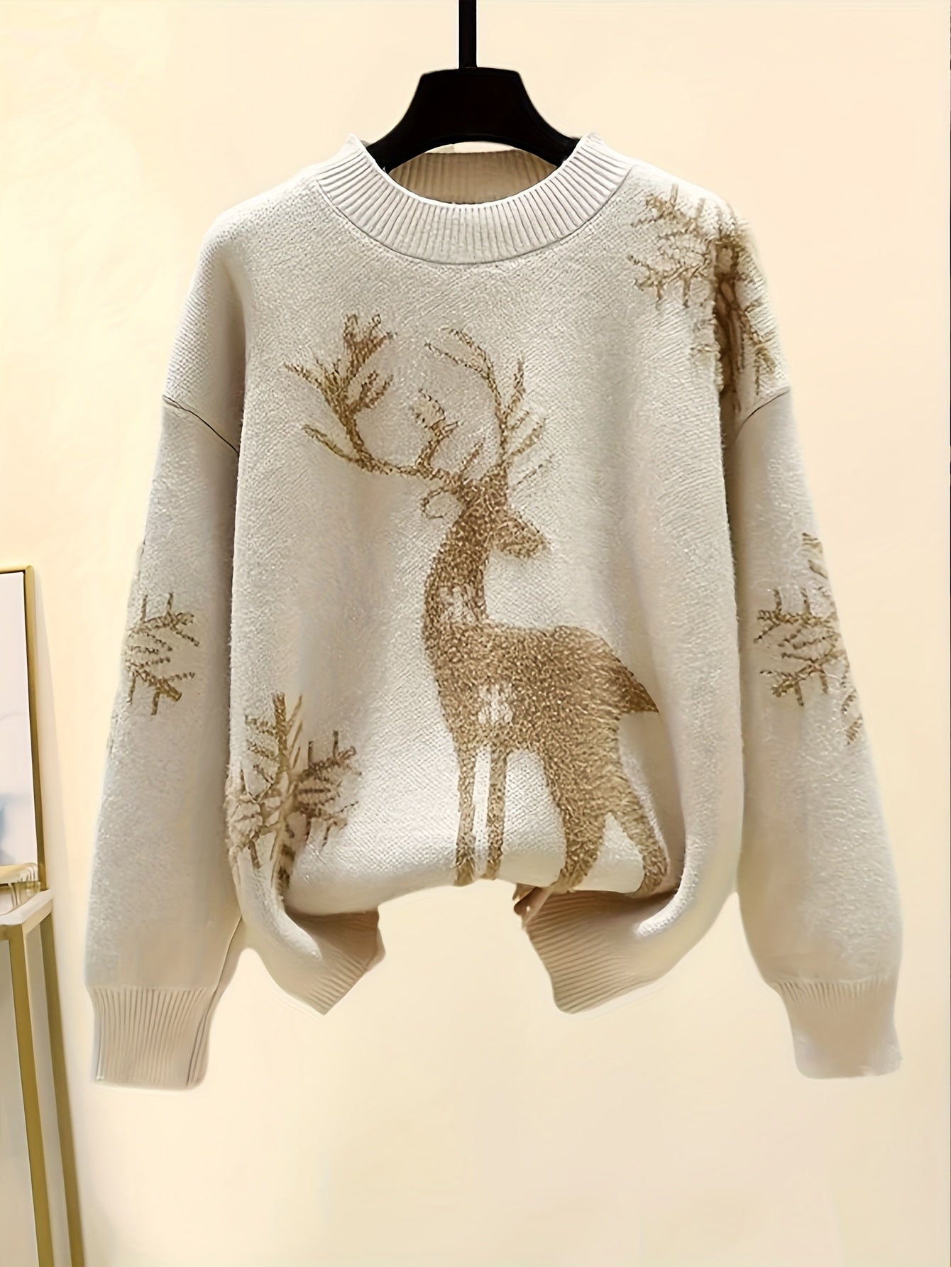 Apricot Snowflake &amp; Elk Sweater Set