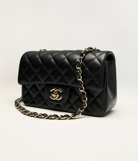 Mini Classic Handbag Lambskin & Gold-Tone Metal Black
