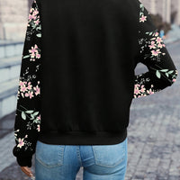 Elegant Floral Print Zip-Up Jacket | Baseball Collar