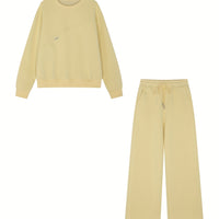 XWI Women's Embroidered Letter Sweatshirt & Pants Set