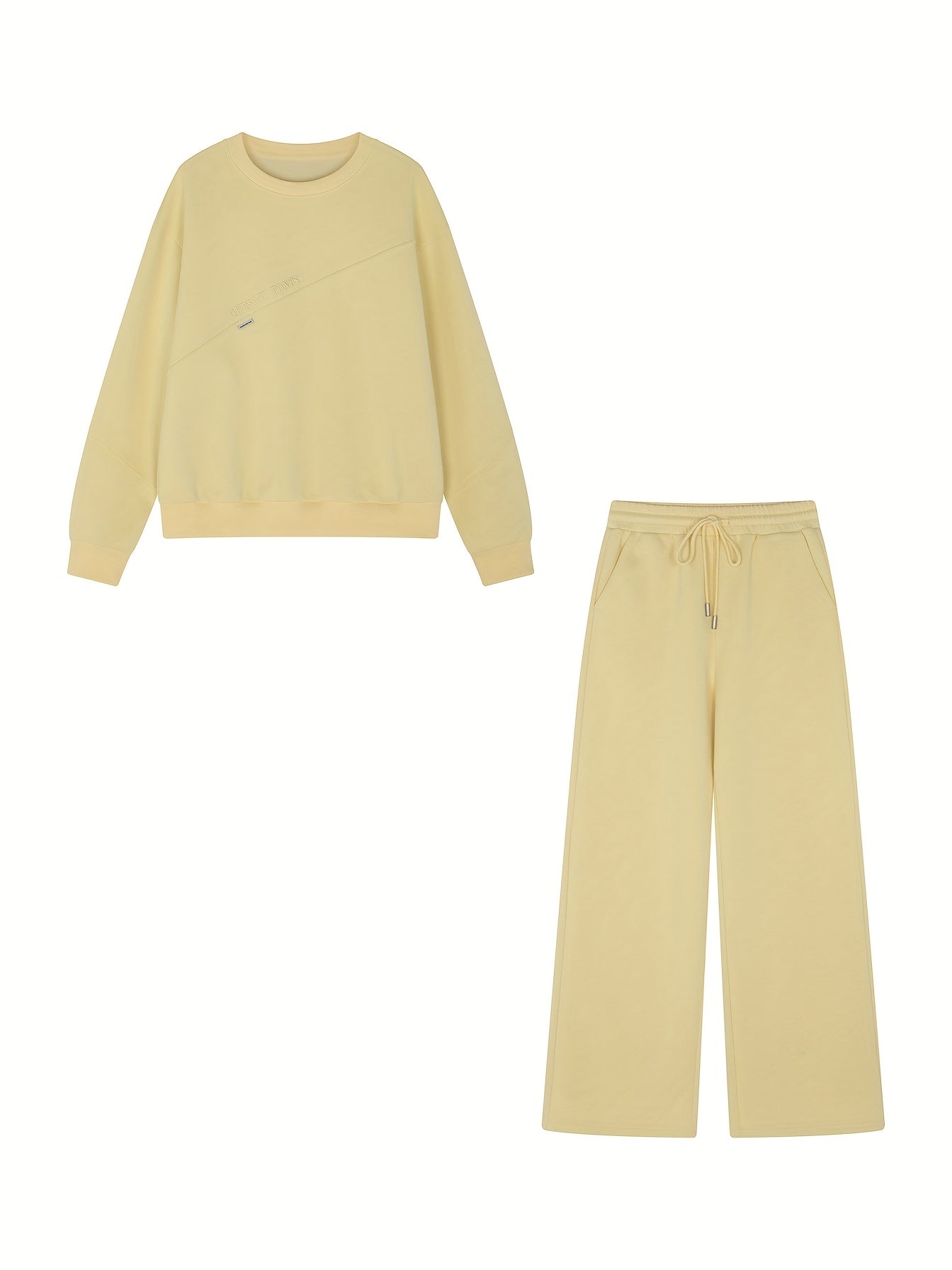 XWI Women's Embroidered Letter Sweatshirt & Pants Set