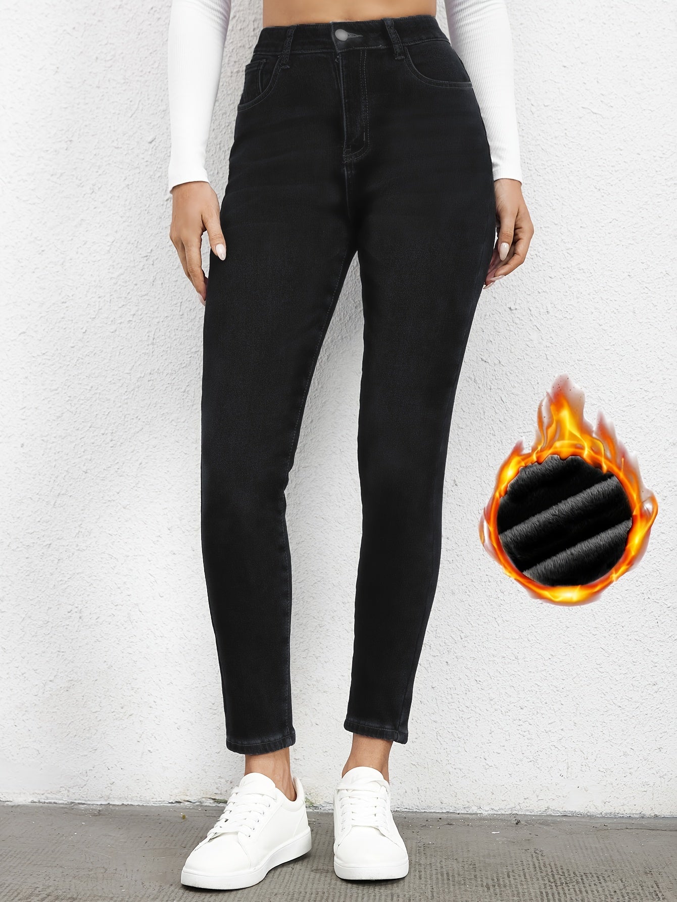 Fleece Lined Jeans - Warm Winter Denim with Medium Stretch