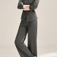 Warm Elegant Straight-Leg Pants Two-Piece Set