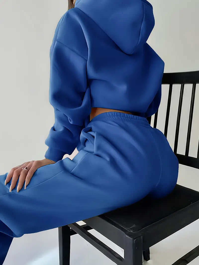 Women's Autumn/Winter New Solid Color Hoodie Set