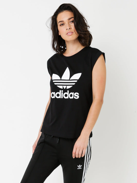 Boyfriend Rolled Sleeve Trefoil T-Shirt