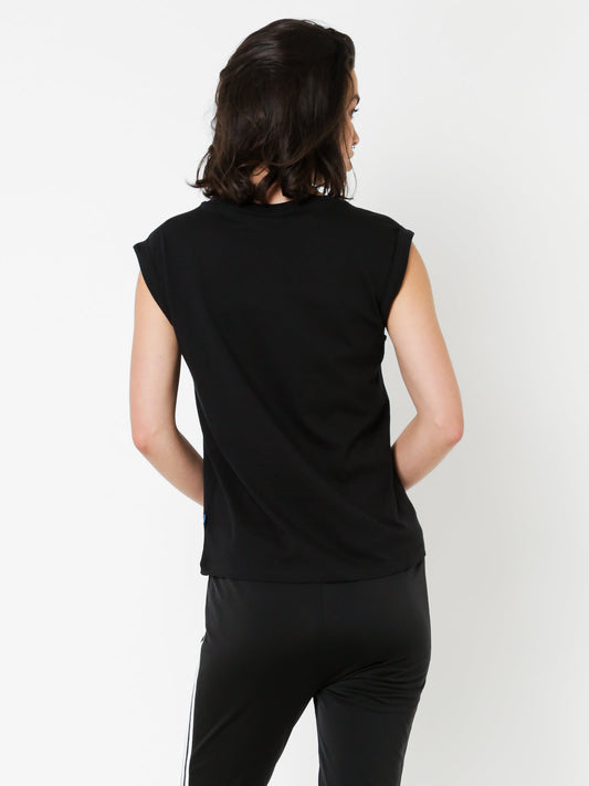 Boyfriend Rolled Sleeve Trefoil T-Shirt