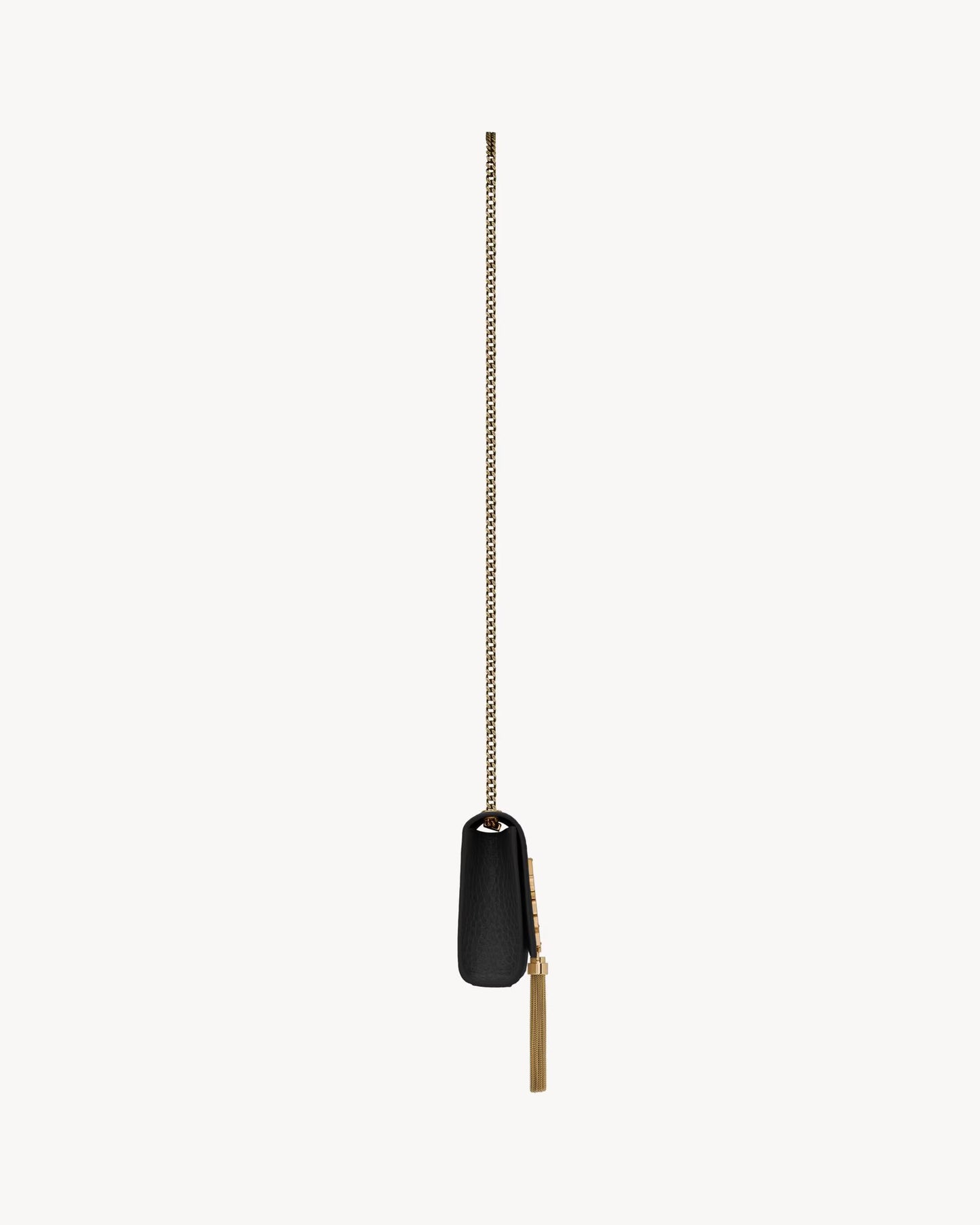 BLACK KATE SMALL TASSEL IN CROCODILE-EMBOSSED LEATHER