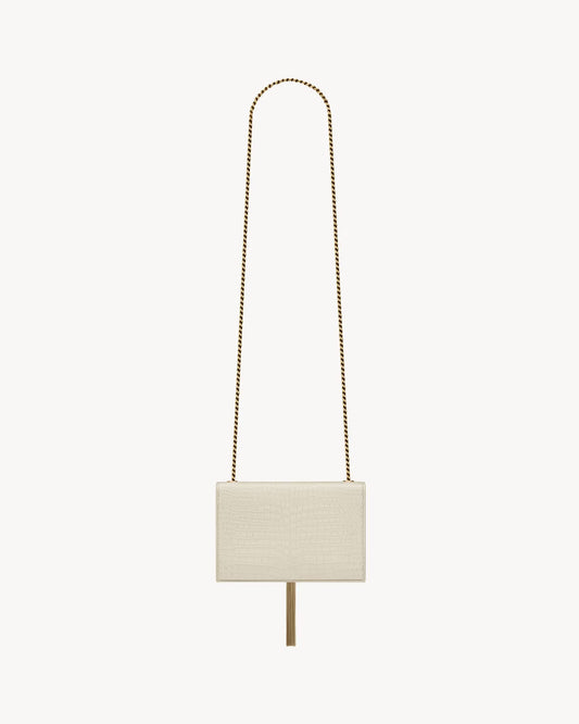 BLANC VINTAGE KATE SMALL TASSEL IN CROCODILE-EMBOSSED LEATHER