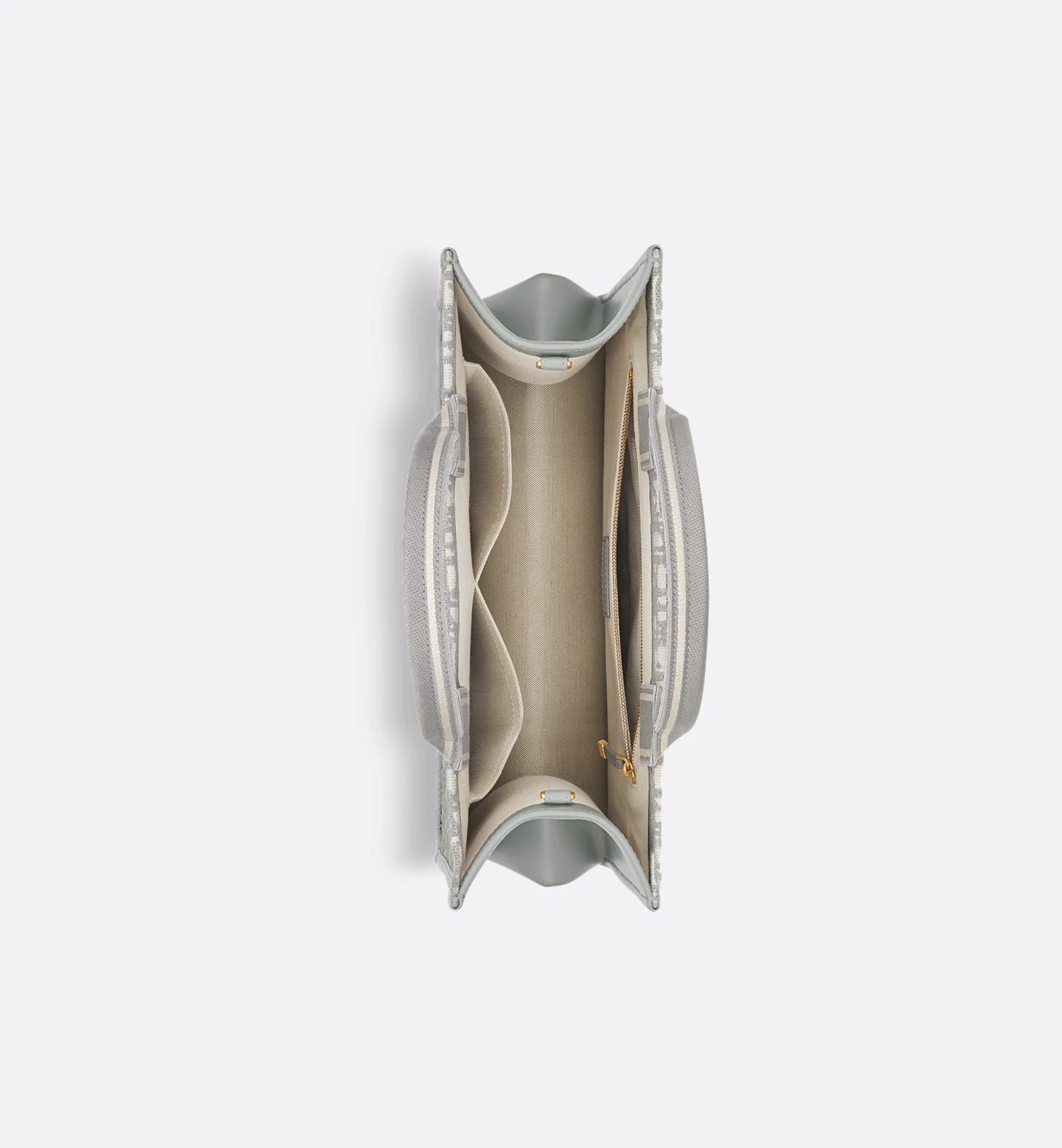 Book Tote Gray Oblique Embroidery & Calfskin