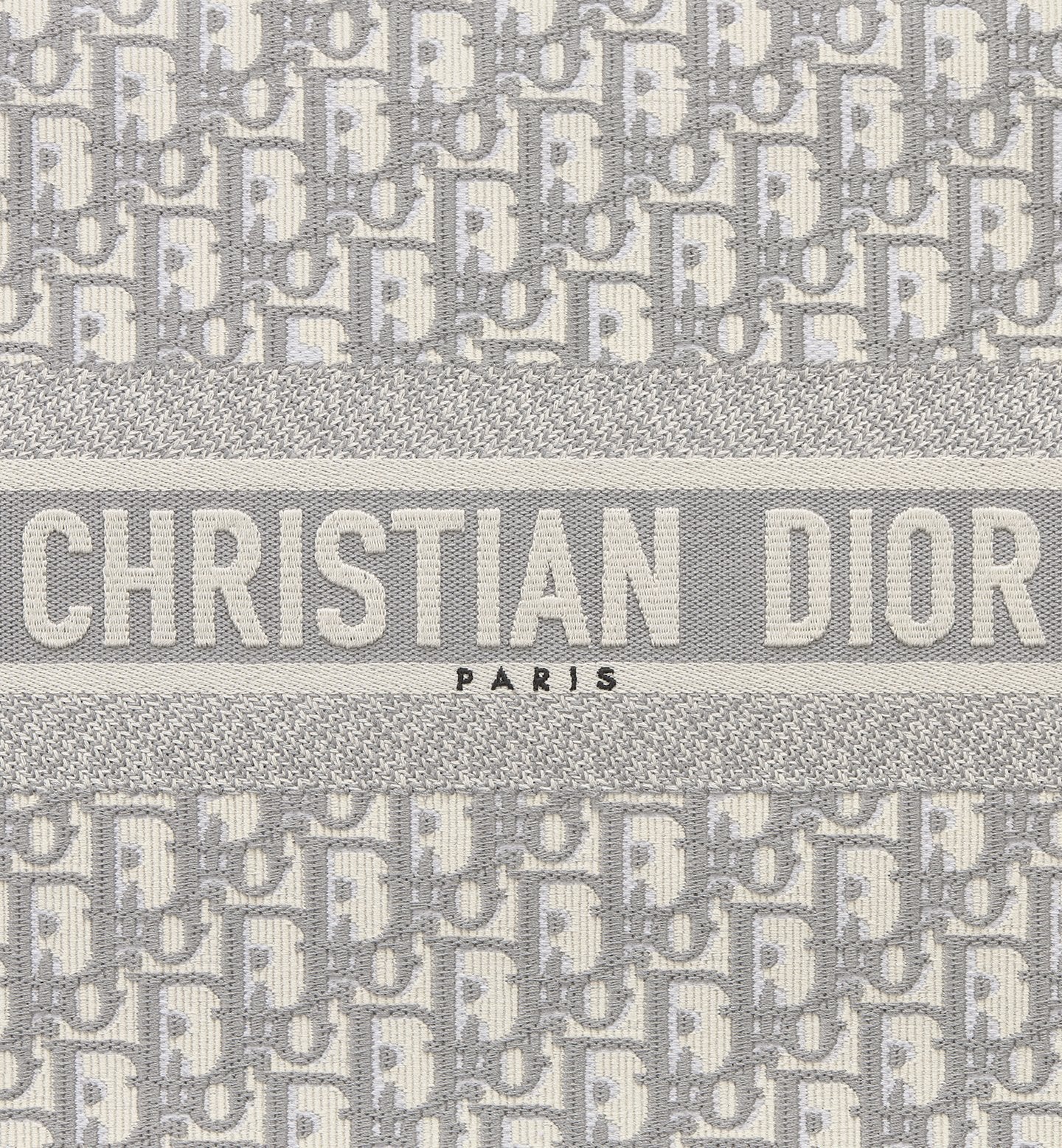 Book Tote Gray Oblique Embroidery & Calfskin