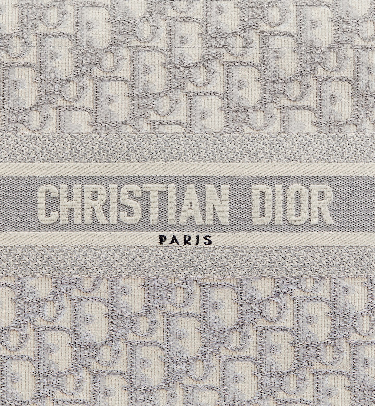 Book Tote Gray Oblique Embroidery & Calfskin