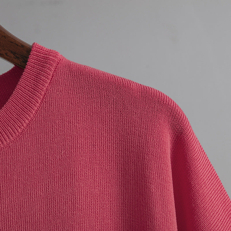 Contrast Split Short Sleeve & Wide Pants Set