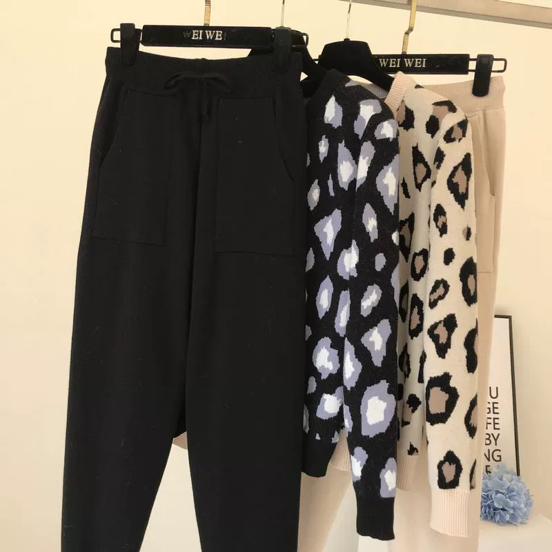 Leopard Pullover & Skinny Pants Set