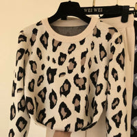 Leopard Pullover & Skinny Pants Set