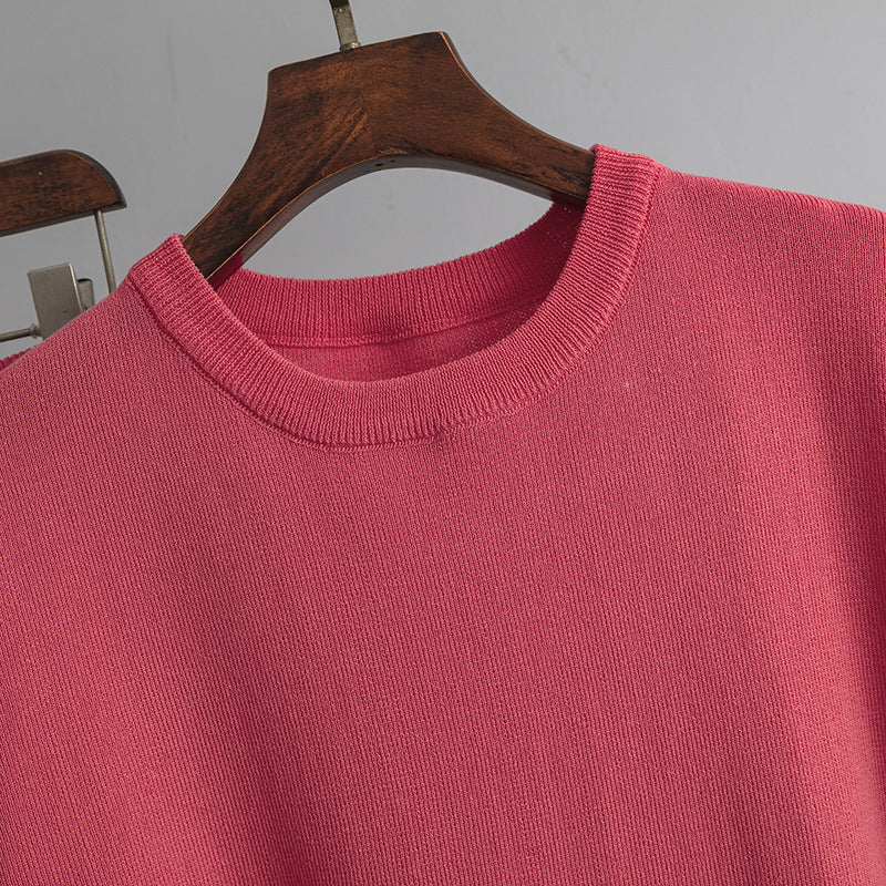 Contrast Split Short Sleeve & Wide Pants Set