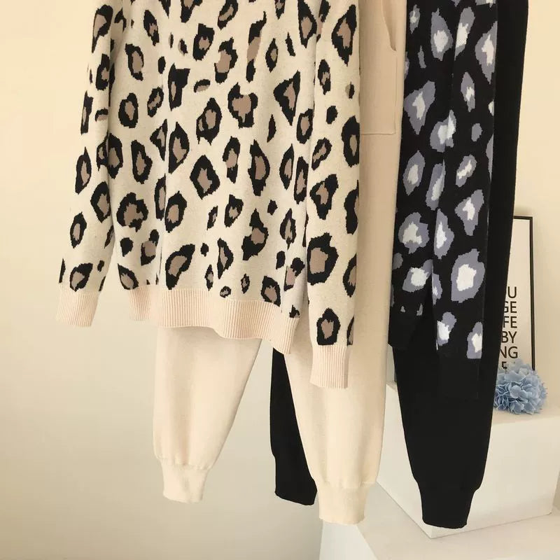 Leopard Pullover & Skinny Pants Set