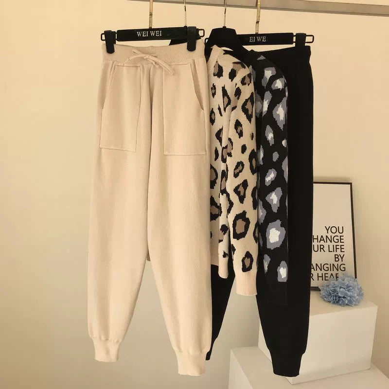 Leopard Pullover & Skinny Pants Set