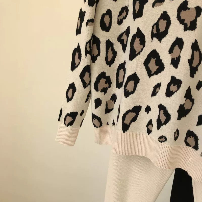 Leopard Pullover & Skinny Pants Set