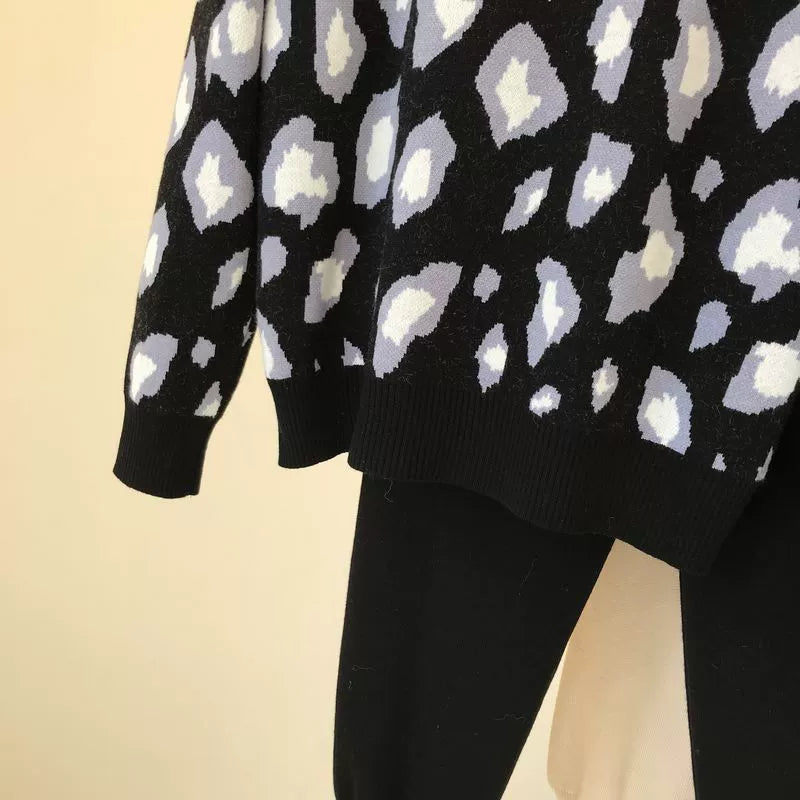 Leopard Pullover & Skinny Pants Set