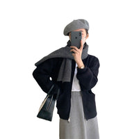 Loose Cashmere Blend Zipper Cardigan