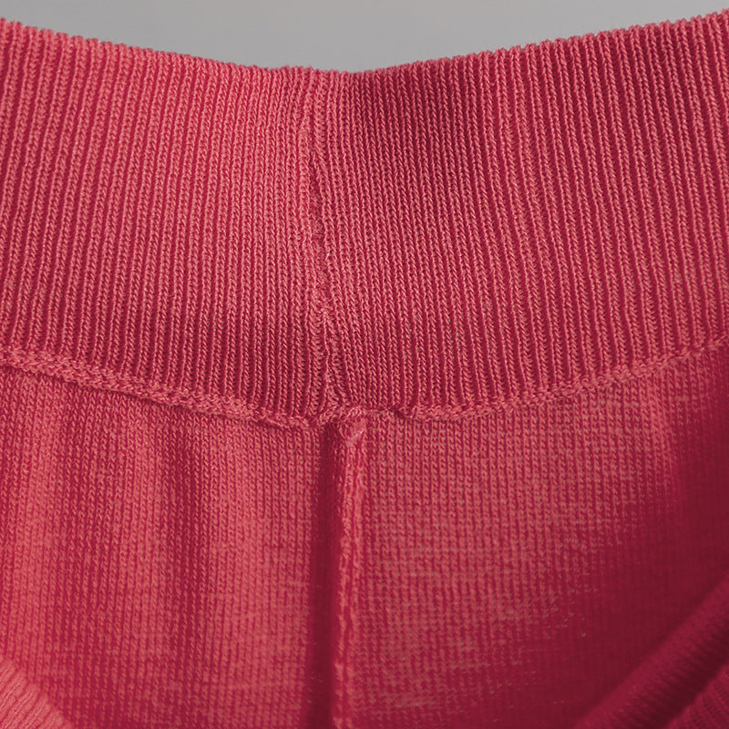 Contrast Split Short Sleeve & Wide Pants Set